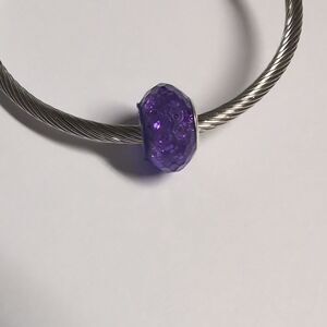 Purple Sparkly Charm for Pandora Style Bracelet‎